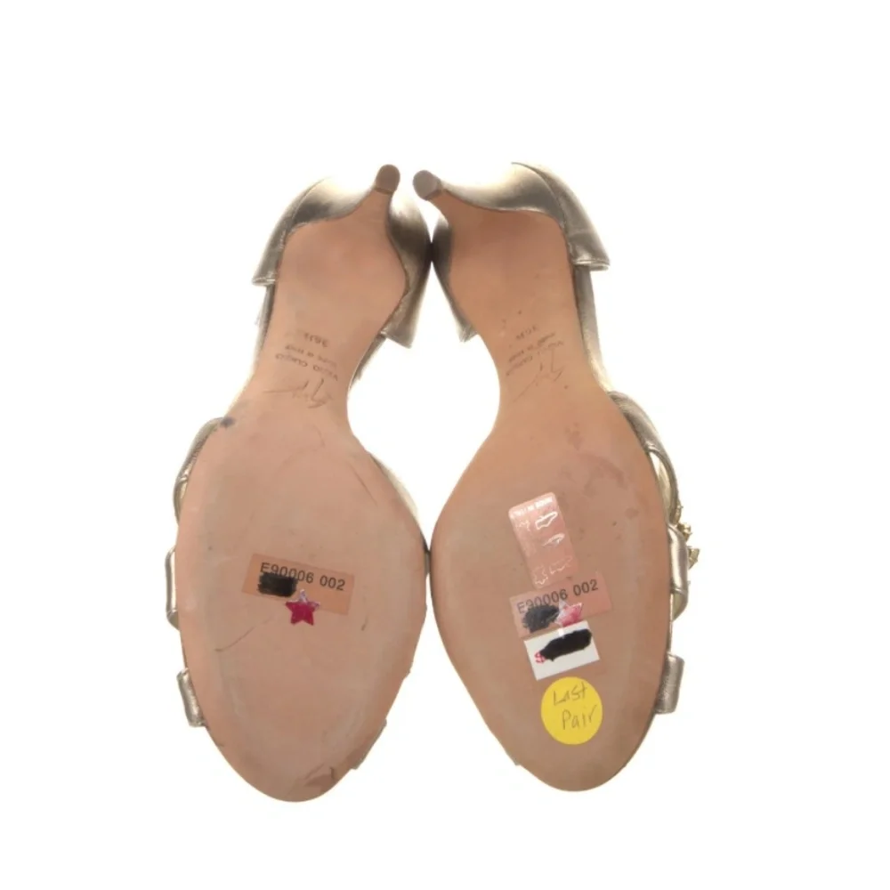REDUCED Giuseppe Zanotti Leather Crystal Embellishments Sandals Heels 36.5 6.5
